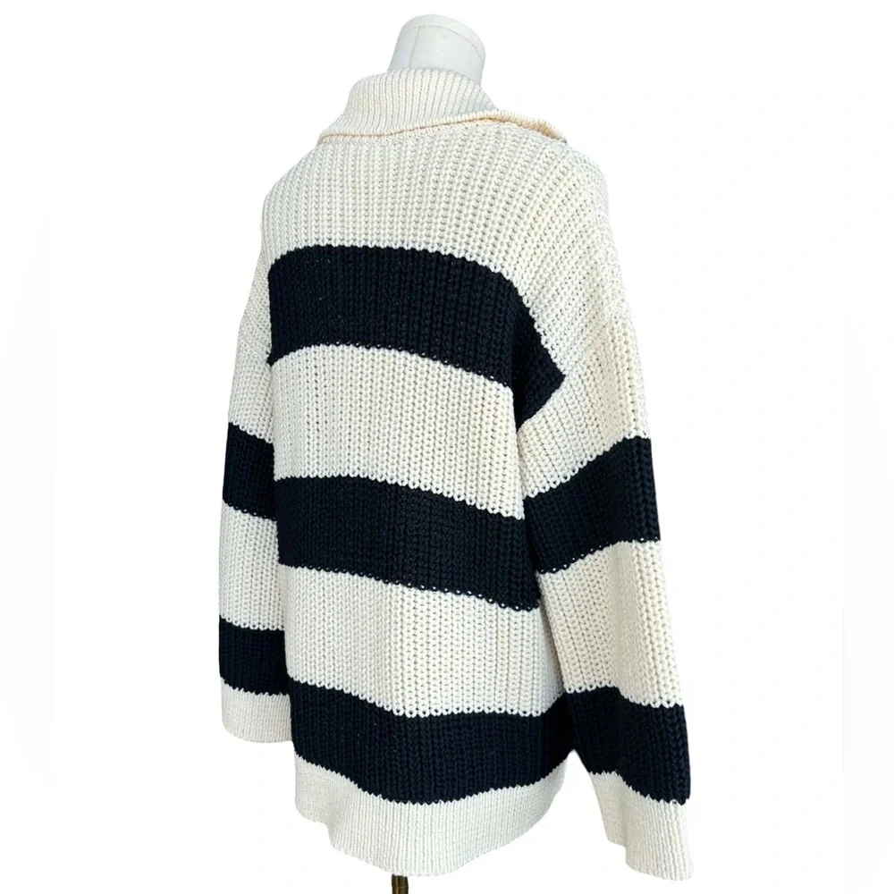 Zara Striped V Neck Sweater - Picture 6 of 11